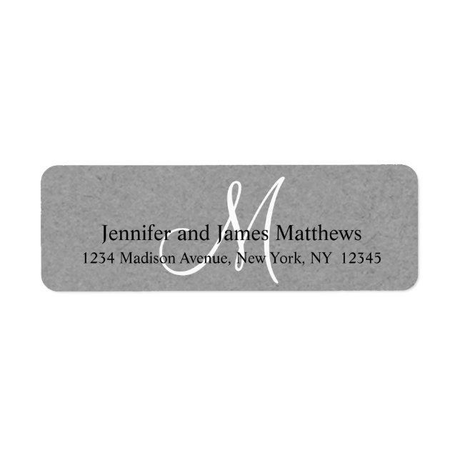 Rustic Kraft Grey Monogram for Weddings (Front)