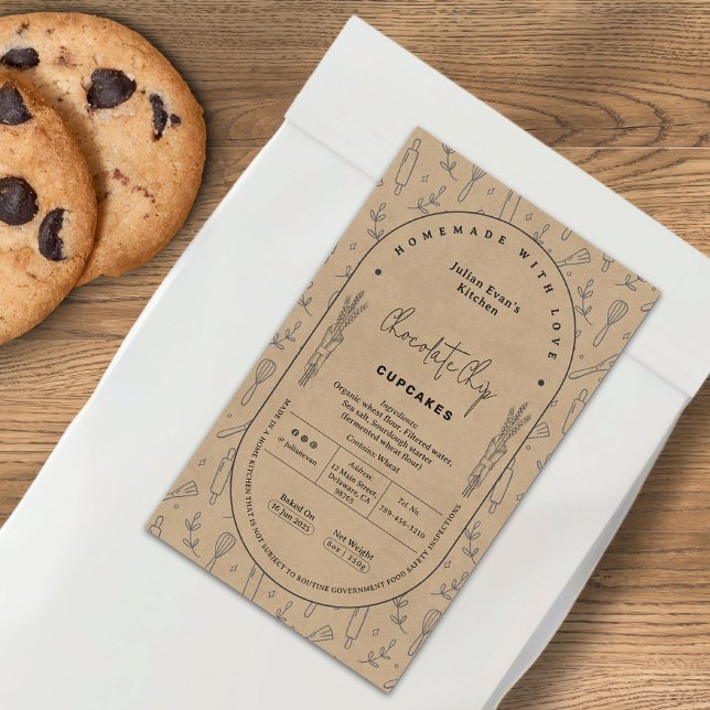 Rustic Kraft Homemade Bakery Cottage Law Label (Rustic Kraft Homemade Bakery Cottage Law Label)