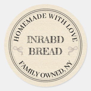 Rustic Kraft Homemade Baking Label Round Sticker
