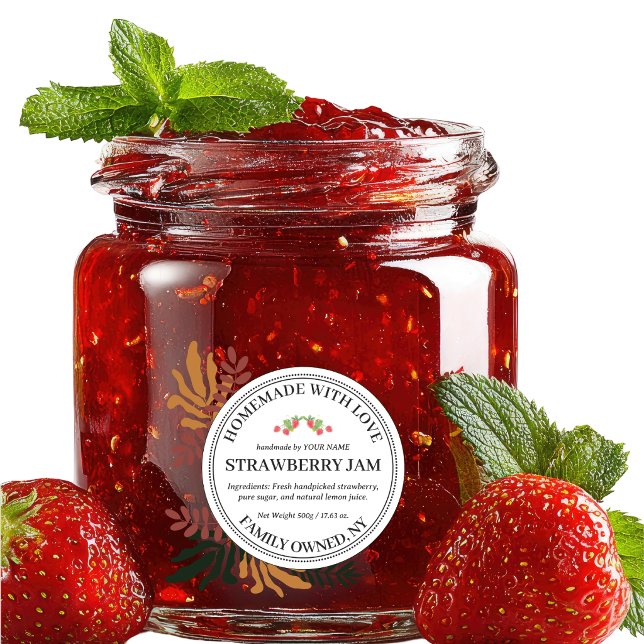 Rustic Kraft Homemade strawberry Jam Product Label (Creator Uploaded)