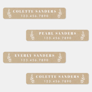 Rustic Kraft Iron On Name Labels