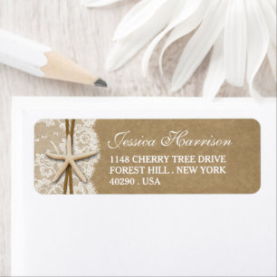 Rustic Kraft, Lace & Starfish Beach Bridal Shower