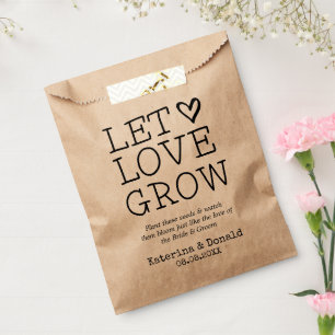Rustic Kraft Let Love Grow Seed Wedding Favour Bags