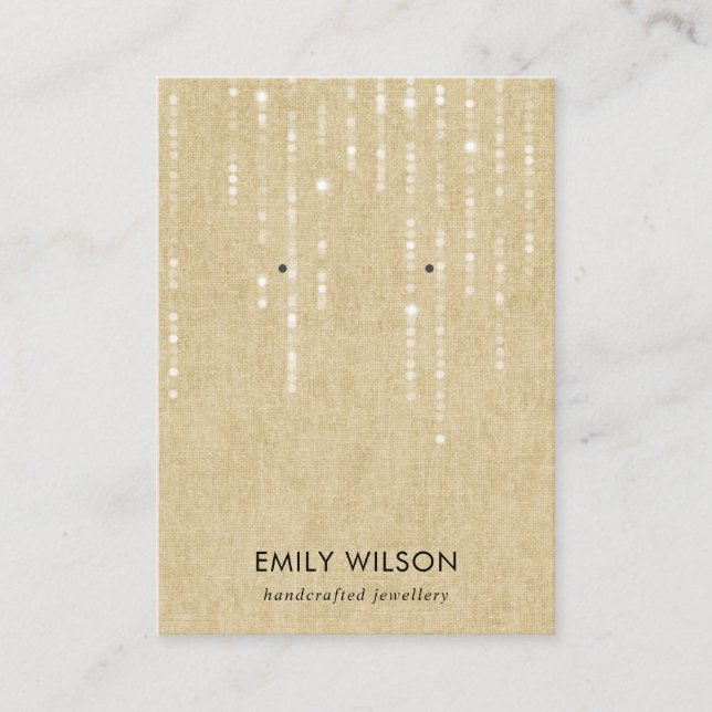 RUSTIC KRAFT LIGHT STRINGS STUD EARRING DISPLAY BU BUSINESS CARD (Front)