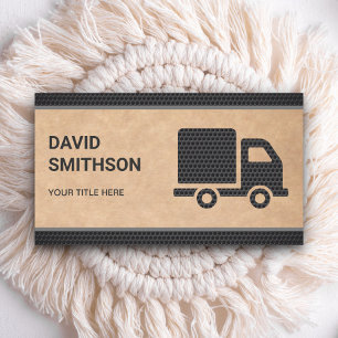 Rustic Kraft Logistics Transportation Cargo Truck Business Card