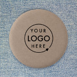 Rustic Kraft Logo | Business Corporate Modern 6 Cm Round Badge<br><div class="desc">A simple,  natural custom rustic kraft business template in a modern minimalist style which can be easily updated with your company logo. If you need any help personalising this product,  please contact me using the message button below and I'll be happy to help.</div>