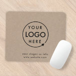 Rustic Kraft Logo | Business Corporate Modern Mouse Mat<br><div class="desc">A simple natural custom rustic kraft business template in a modern minimalist style which can be easily updated with your company logo and company slogan or info. If you need any help personalising this product,  please contact me using the message button below and I'll be happy to help.</div>