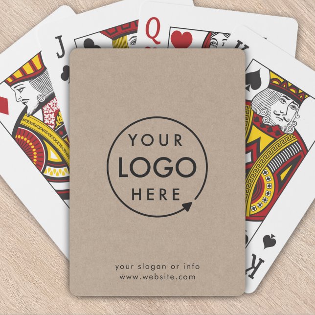 Rustic Kraft Logo | Business Corporate Modern Playing Cards (Creator Uploaded)