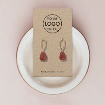 Rustic Kraft Logo Jewelery Earring Display Card