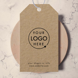 Rustic Kraft Logo Modern Minimal Business Gift Tags