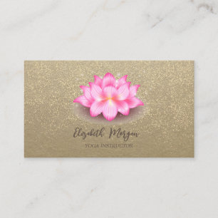 Rustic Kraft,Lotus,Gold Confetti Violet Lotus Business Card