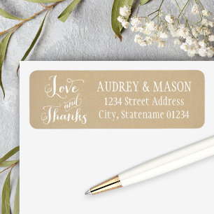 Rustic Kraft Love and Thanks Wedding Address