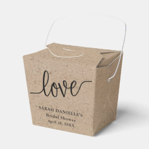 Rustic Kraft Love Custom Take Out Favour Box