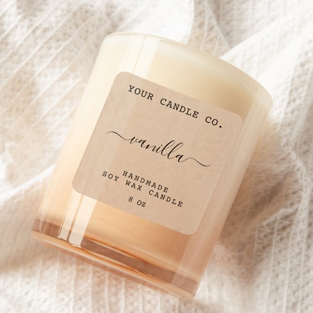 Rustic Kraft Minimalist Candle Label (Creator Uploaded)