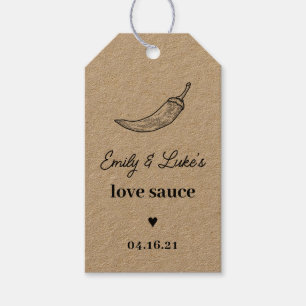 Rustic Kraft Minimalist Custom Wedding Hot Sauce Gift Tags