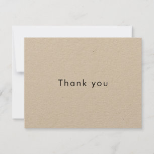 Rustic Kraft Modern Minimalist Business Thank You Card