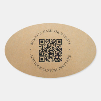 Rustic Kraft Modern Stylish Professional  Oval Sticker