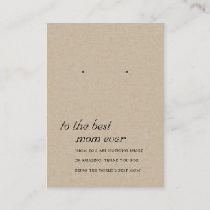 RUSTIC KRAFT MOM GIFT EARRING DISPLAY CARD