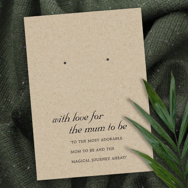 RUSTIC KRAFT MUM TO BE  GIFT EARRING DISPLAY CARD (Creator Uploaded)