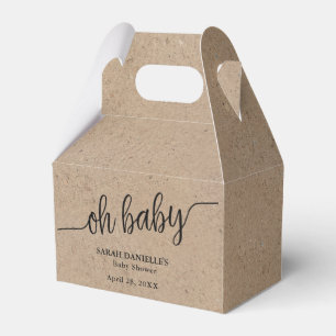 Rustic Kraft Oh Baby Custom Small Candy Favour Box