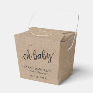 Rustic Kraft Oh Baby Custom Take Out Favour Box