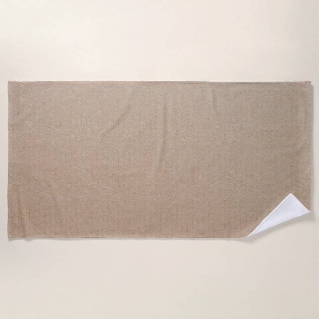 Rustic Kraft Paper Blank Template Custom Beach Towel (Front)