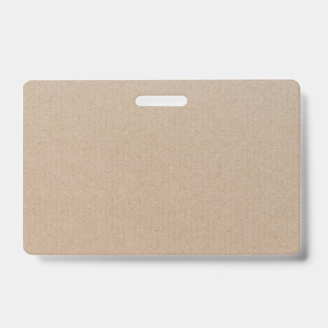 Rustic Kraft Paper Blank Template Custom ID Badge (Front)