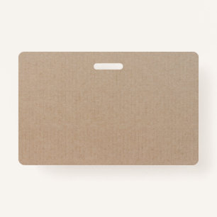 Rustic Kraft Paper Blank Template Custom ID Badge