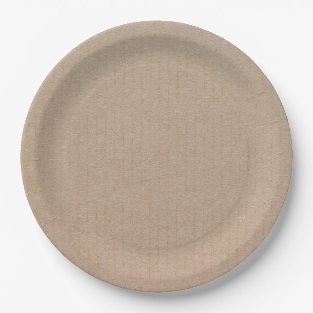 Rustic Kraft Paper Blank Template Custom  Plate (Front)