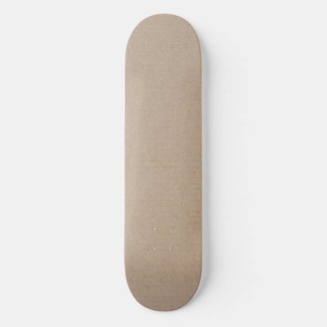Rustic Kraft Paper Blank Template Custom Skateboard (Front)