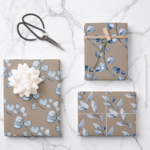 Rustic Kraft Paper Blue Eucalyptus Sprigs 2