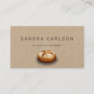 rustic kraft paper bread baker business card