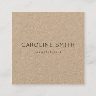 Rustic Kraft paper chic feminine square Business Card