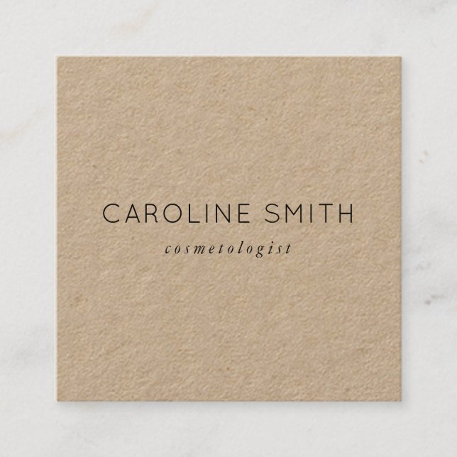 Rustic Kraft paper chic feminine square Business Card (Front)