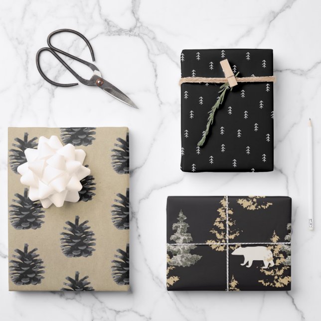 Rustic Kraft Paper | Christmas Tree Sketch Minimal (Front)