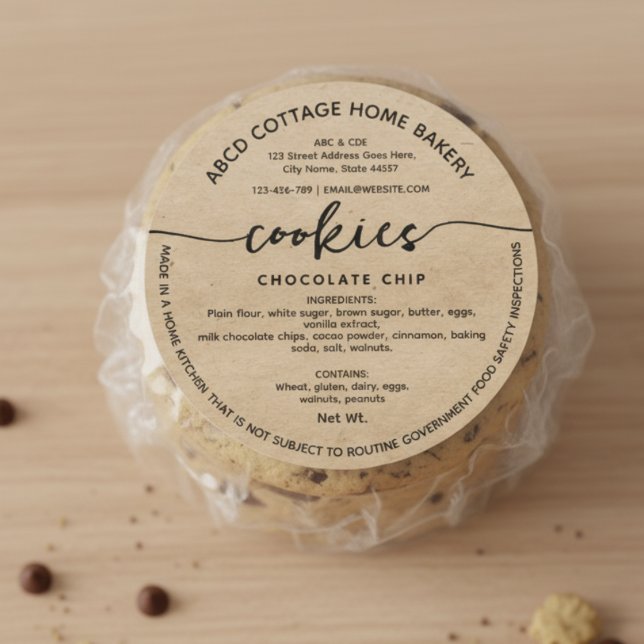 Rustic Kraft paper Cookies Label Cottage law Label (Creator Uploaded)