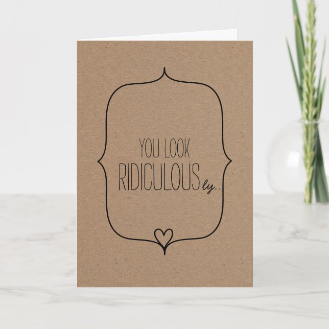 Rustic Kraft Paper Funny Humour Valentines Day Holiday Card (Front)