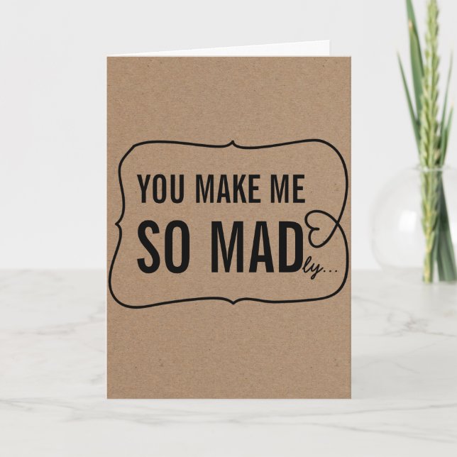 Rustic Kraft Paper Funny Valentines Day Holiday Card (Front)