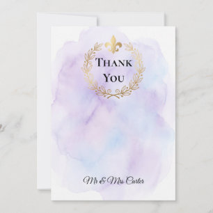 Rustic Kraft Paper Gold Floral Wedding Thank You C Invitation