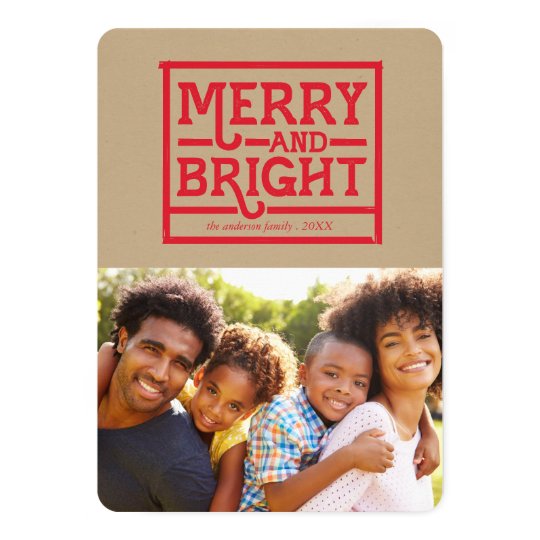 Rustic Kraft Paper Holiday Photo Card