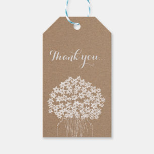 Rustic Kraft Paper Mason Jar Floral Wedding Gift Tags