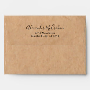 Rustic Kraft Paper Return Address Mailing Envelope