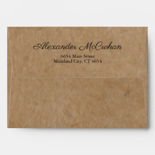 Rustic Kraft Paper Return Address Mailing Envelope