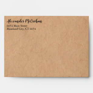 Rustic Kraft Paper Return Address Mailing Envelope