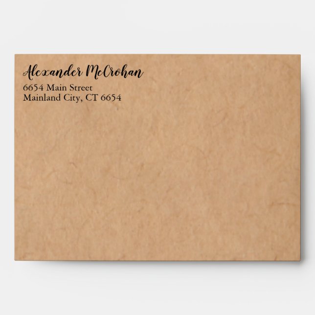 Rustic Kraft Paper Return Address Mailing Envelope (Front)