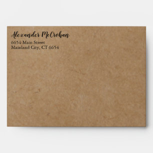 Rustic Kraft Paper Return Address Mailing Envelope