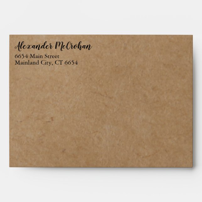 Rustic Kraft Paper Return Address Mailing Envelope (Front)