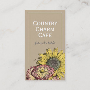 Rustic Kraft Paper Sunflower Floral Business Card