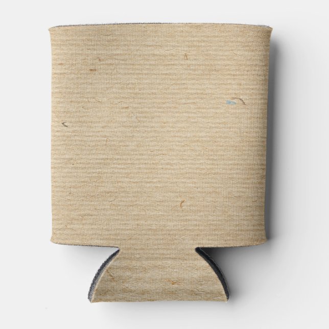 Rustic Kraft Paper: Textured Background. Can Cooler (Front)