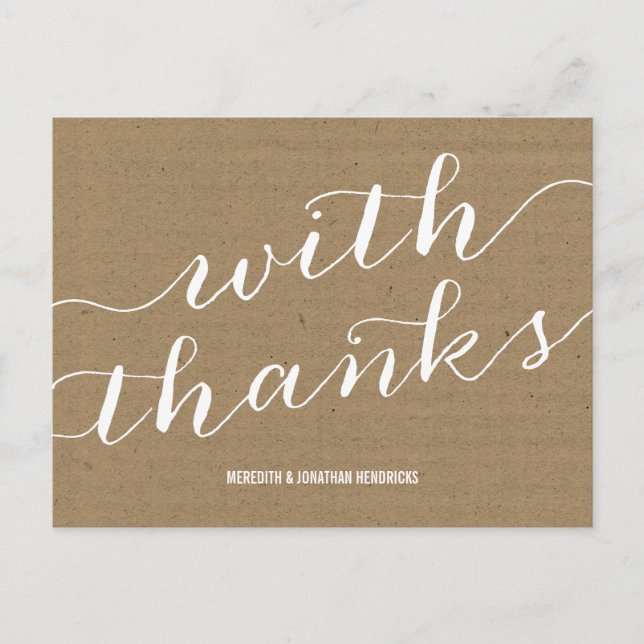 Rustic Kraft Paper Thank You Postcard (Front)